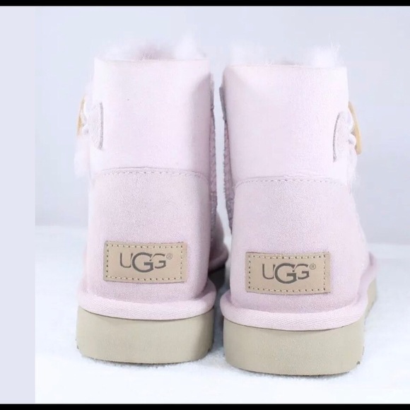UGG Mini Bailey Button II Boots Seashell Pink - Picture 4 of 8